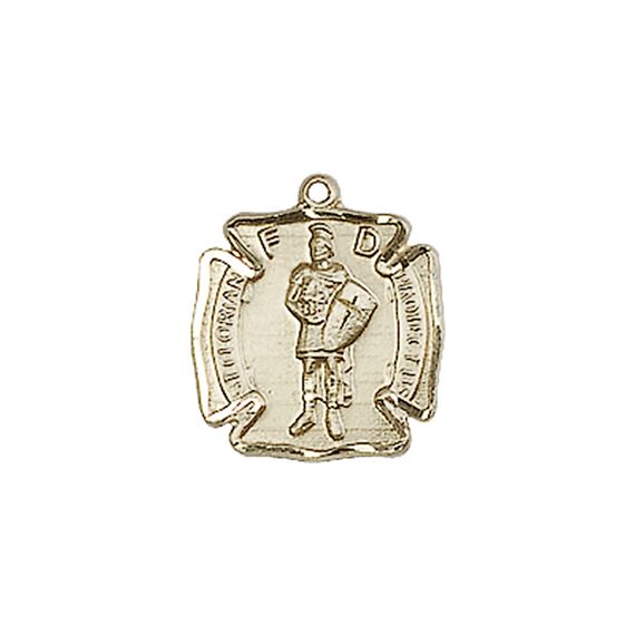 14KT GOLD ST FLORIAN MEDAL - 1/2" x 1/2"