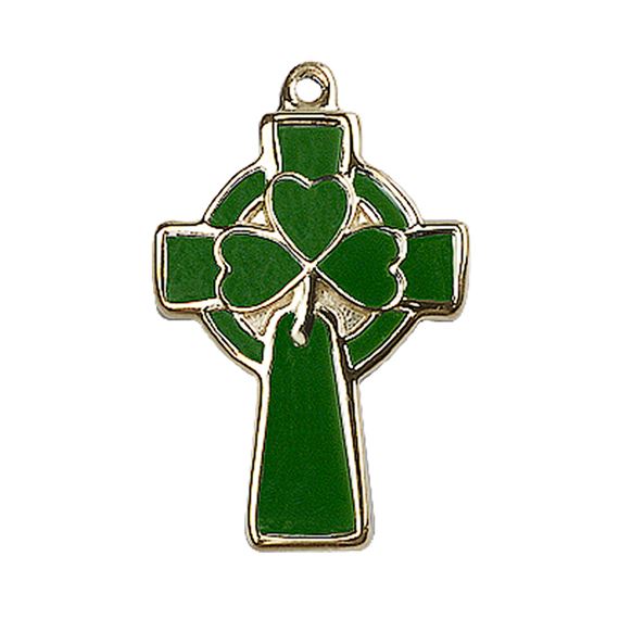 14KT GOLD CELTIC CROSS MEDAL - 1" x 5/8"