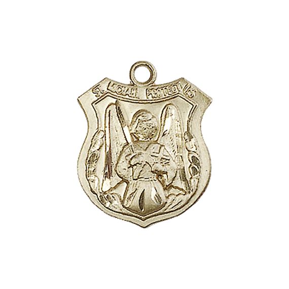 14KT GOLD ST MICHAEL THE ARCHANGEL MEDAL - 3/4" x 1/2"