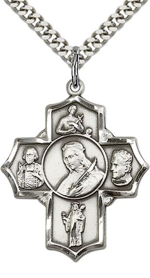 STERLING SILVER PHILOMENA VIAN BOS JUDE GERARD PENDANT WITH CHAIN - 1 1/4" x 1"