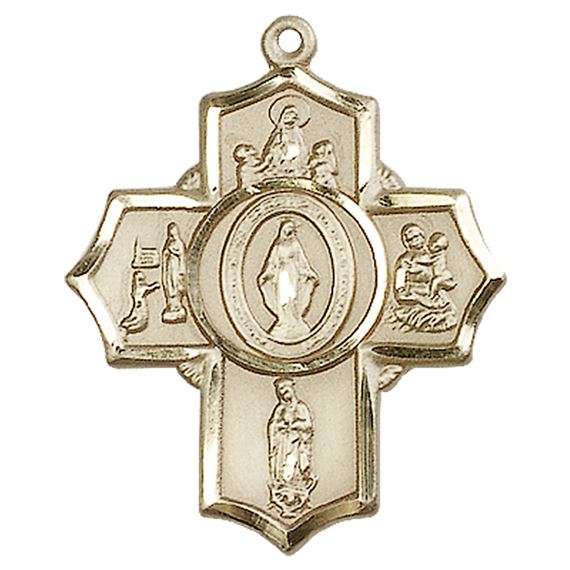 14KT GOLD APPARITIONS MEDAL - 1 1/4" x 1"