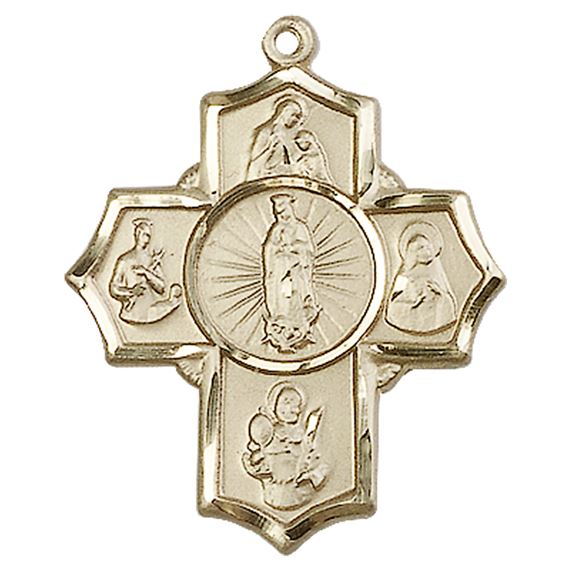 14KT GOLD 5-WAY MOTHERHOOD MEDAL - 1 1/4" x 1"
