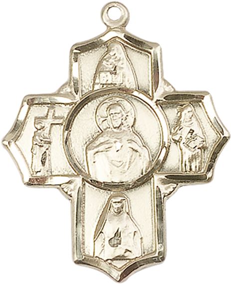 14KT GOLD SCAPULAR 4-WAY MEDAL
