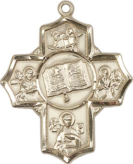 14KT GOLD APOSTLE 5-WAY MEDAL
