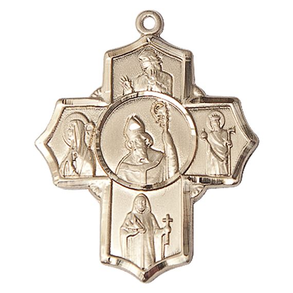 14KT GOLD IRISH 5-WAY MEDAL