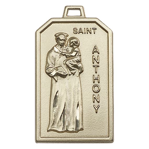 14KT GOLD ST ANTHONY MEDAL - 1 1/8" x 5/8"