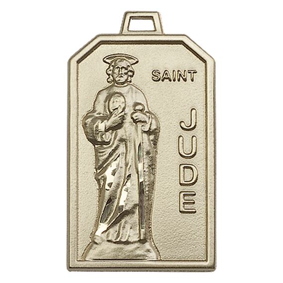 14KT GOLD ST JUDE MEDAL - 1 1/8" x 5/8"
