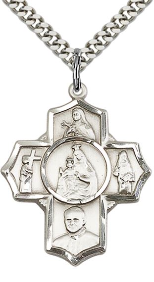 STERLING SILVER CARMELITE 4-WAY PENDANT WITH CHAIN