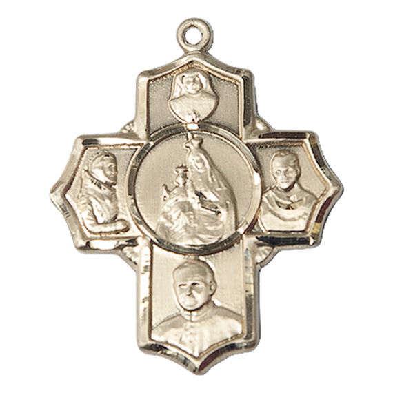 14KT GOLD POLISH 4-WAY MEDAL