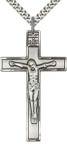 STERLING SILVER CRUCIFIX PENDANT WITH CHAIN
