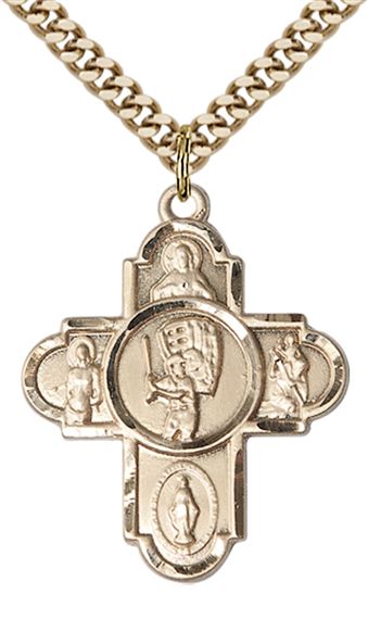 14KT GOLD FILLED 5-WAY BASEBALL MEDAL
