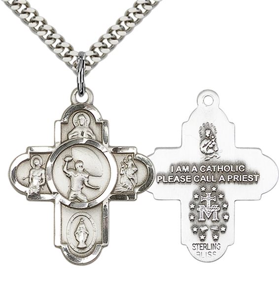 STERLING SILVER 5-WAY FOOTBALL MEDAL