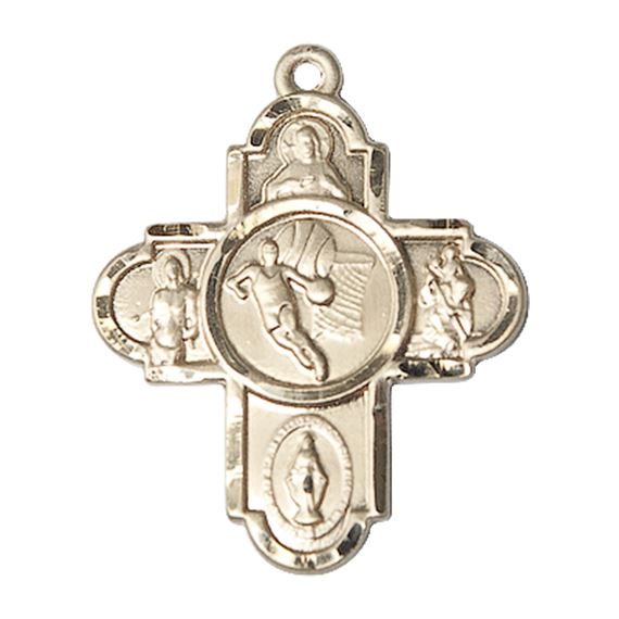 14KT GOLD 5-WAY BASKETBALL MEDAL