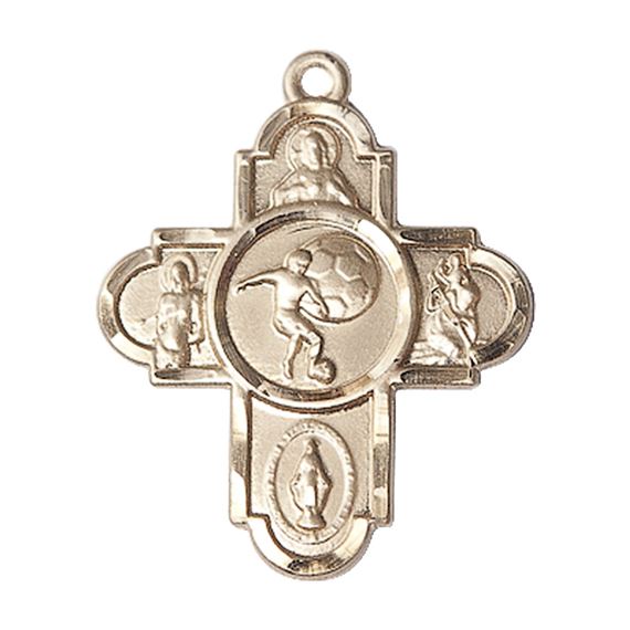 14KT GOLD 5-WAY SOCCER MEDAL