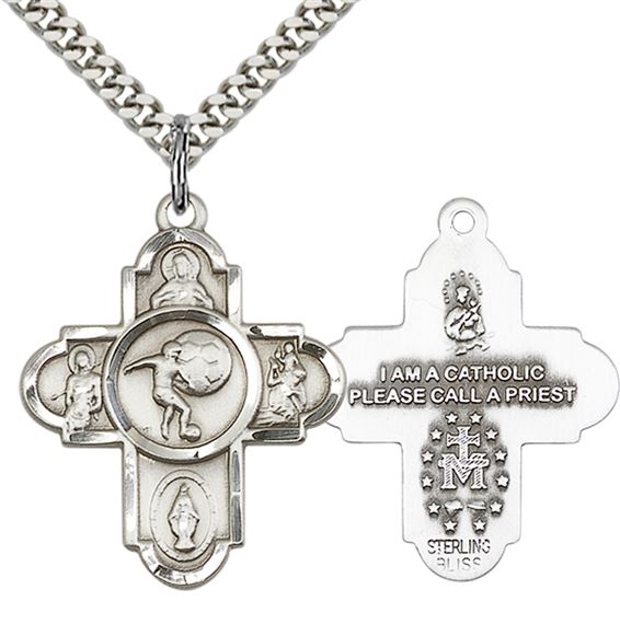 STERLING SILVER 5-WAY SOCCER MEDAL