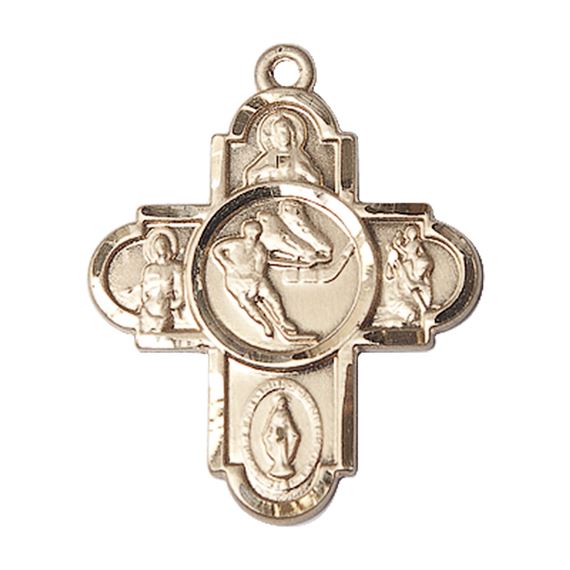 14KT GOLD 5-WAY ICE HOCKEY MEDAL
