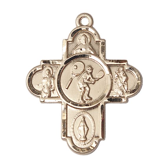 14KT GOLD 5-WAY TENNIS MEDAL
