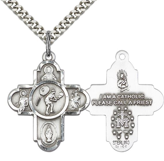 STERLING SILVER 5-WAY TENNIS MEDAL