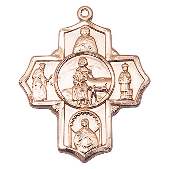 14KT GOLD 5-WAY SPECIAL NEEDS MEDAL - 1 3/8" x 1 1/8"