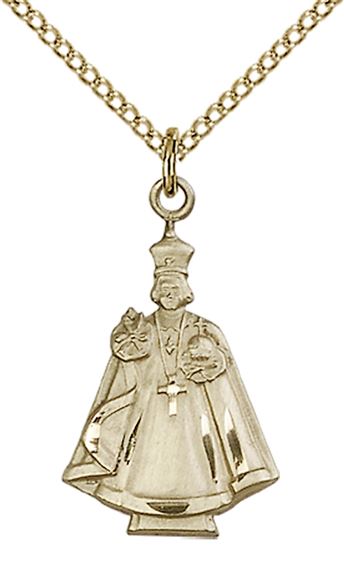 14KT GOLD FILLED INFANT FIGURE PENDANT WITH CHAIN - 7/8" x 1/2"