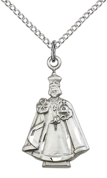 STERLING SILVER INFANT FIGURE PENDANT WITH CHAIN - 7/8" x 1/2"
