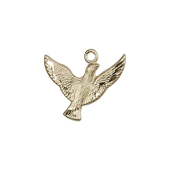 14KT GOLD HOLY SPIRIT MEDAL - 1/2" x 5/8"