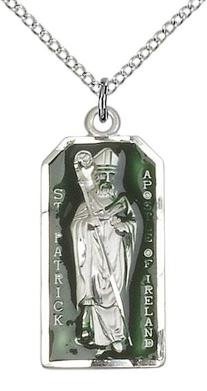 STERLING SILVER ST PATRICK PENDANT WITH CHAIN