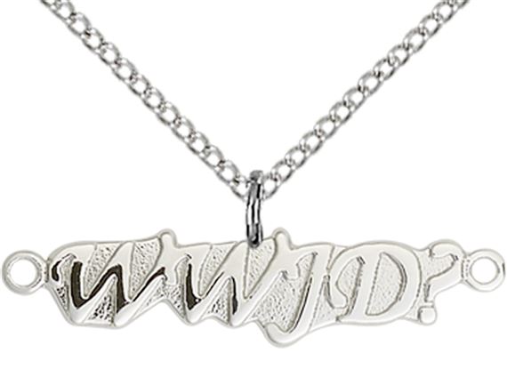 STERLING SILVER WWJD PENDANT WITH CHAIN