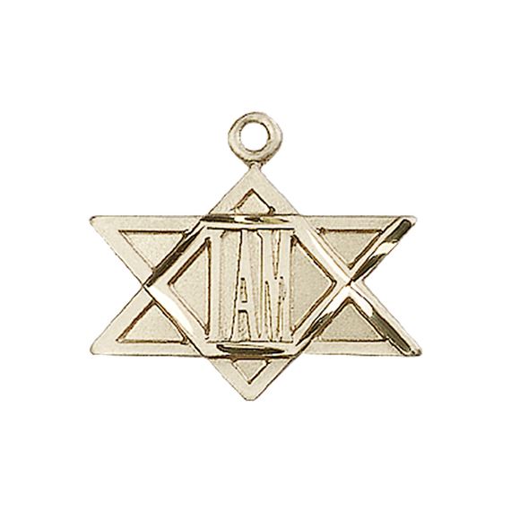 14KT GOLD I AM - STAR OF DAVID MEDAL -