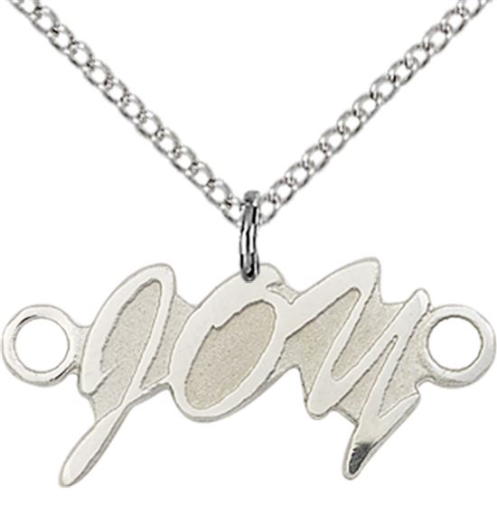 STERLING SILVER JOY PENDANT WITH CHAIN - 3/8" x 1"