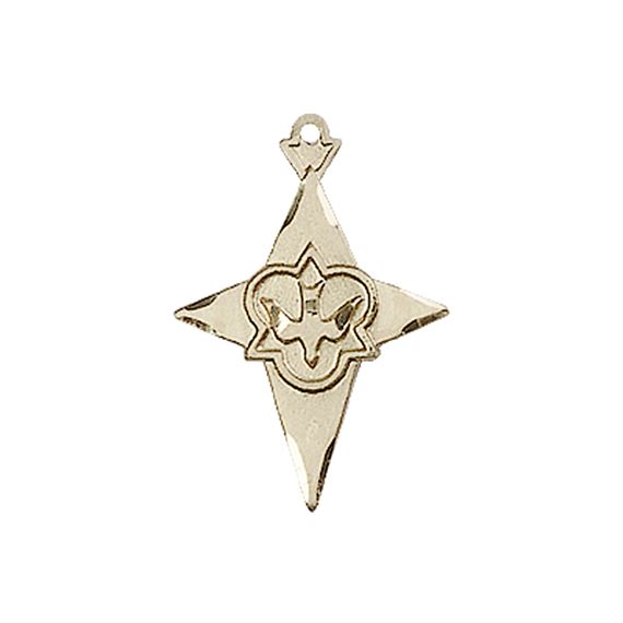 14KT GOLD CROSS MEDAL - 3/4" x 1/2"