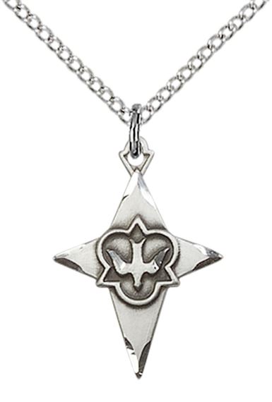 STERLING SILVER CROSS PENDANT WITH CHAIN - 3/4" x 1/2"