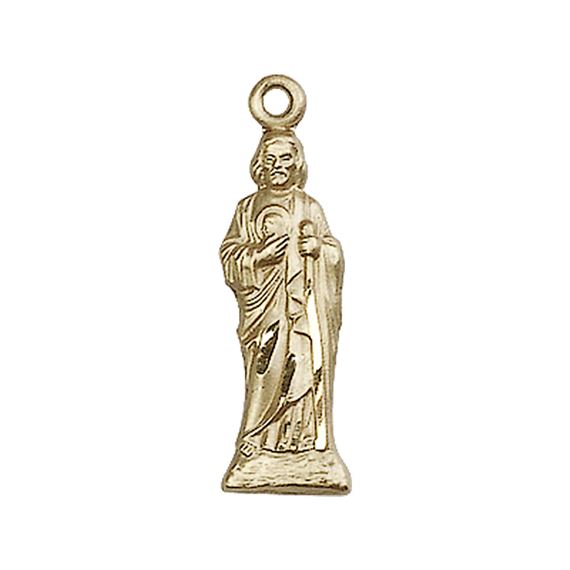 14KT GOLD ST JUDE MEDAL - 7/8" x 1/4"