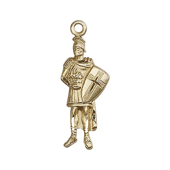 14KT GOLD ST FLORIAN MEDAL - 1" x 3/8"
