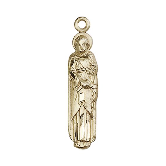 14KT GOLD ST JOSEPH MEDAL - 1" x 1/8"