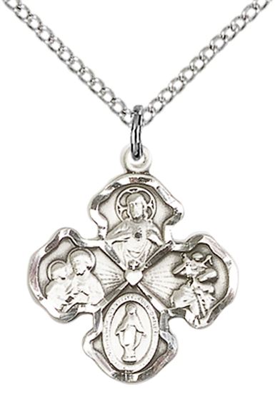 STERLING SILVER 4-WAY PENDANT WITH CHAIN