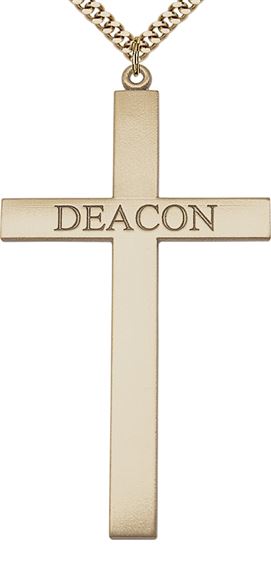 14KT GOLD FILLED DEACON CROSS PENDANT WITH CHAIN