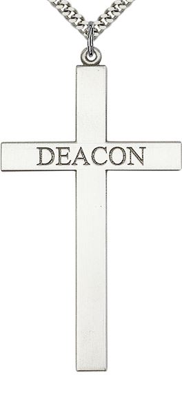 STERLING SILVER DEACON CROSS PENDANT WITH CHAIN
