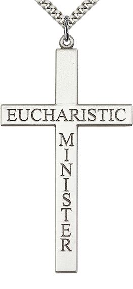 STERLING SILVER EUCHARISTIC MINISTER CROSS PENDANT WITH CHAIN