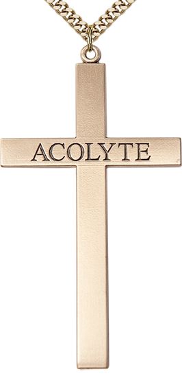 14KT GOLD FILLED ACOLYTE CROSS PENDANT WITH CHAIN