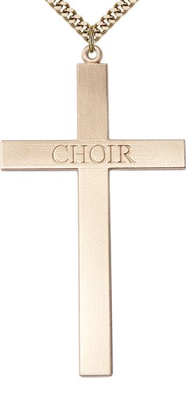 14KT GOLD FILLED CHOIR CROSS PENDANT WITH CHAIN