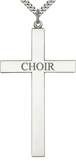 STERLING SILVER CHOIR CROSS PENDANT WITH CHAIN