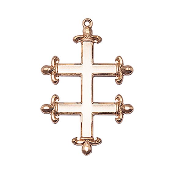 14KT GOLD CROSS OF LORRAINE MEDAL