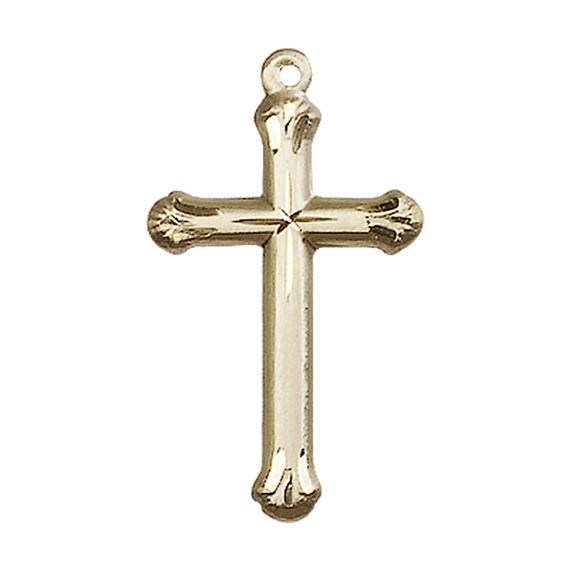 14KT GOLD CROSS MEDAL - 1" x 5/8"