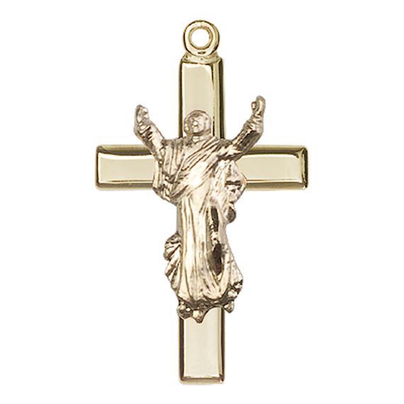 14KT GOLD CROSS MEDAL