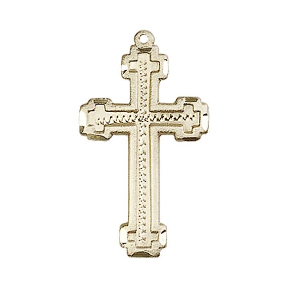 14KT GOLD CROSS MEDAL - 1" x 1/2"