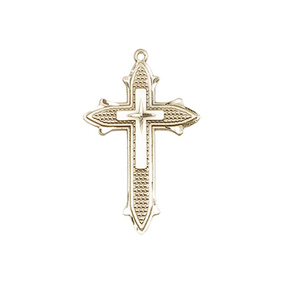 14KT GOLD CROSS ON CROSS MEDAL