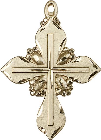 14KT GOLD CROSS MEDAL - 1 5/8" x 1 1/8"