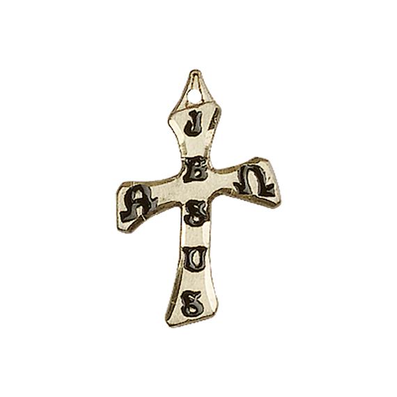 14KT GOLD CROSS MEDAL - 7/8" x 1/2"