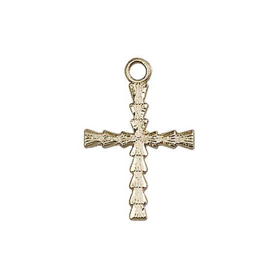 14KT GOLD CROSS MEDAL - 3/4" x 1/2"